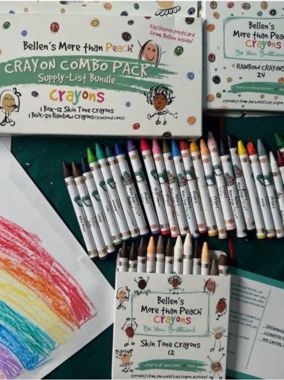 Bellen's More Than Peach Crayon Combo Pack - Rainbow + Skin Tones 36 ct.